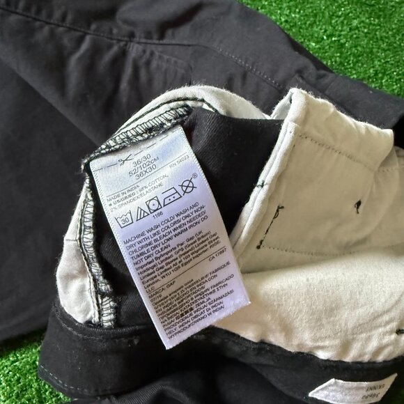 GAP Khaki Flat Front Straight Leg Skinny Stretch Chino Black Khaki Pants Size 36 - Picture 9 of 13